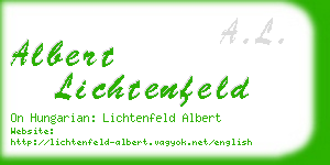 albert lichtenfeld business card